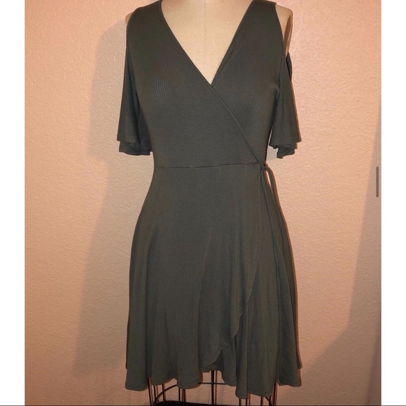 Nordstrom Olive green wrap dress - Picture 1 of 3